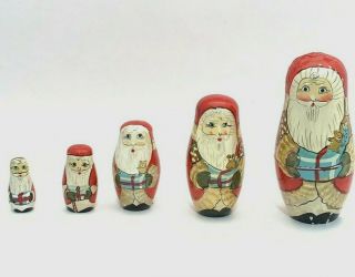 Vintage Santa Nesting Dolls Set Of 5