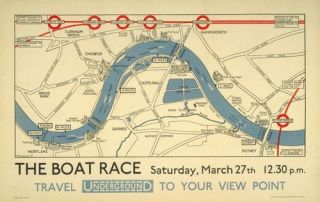 Vintage 1926 Oxford Cambridge University Boat Race Poster Print A3/a4