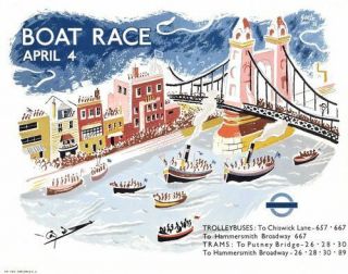 Vintage 1936 Oxford Cambridge University Boat Race Poster A4/a3/a2/a1 Print