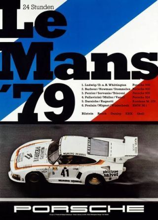 Vintage 1979 Porsche Le Mans Motor Racing Poster A3 Print