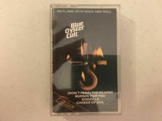 Vintage Blue Oyster Cult On Flame With Rock & Roll Tape Cassette