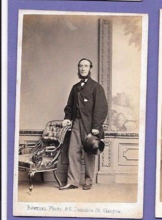 Gent With Top Hat Vintage Old Cdv Photo Fb