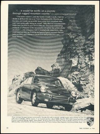 1966 1967 Porsche 912 Vintage Advertisement Print Art Car Ad K105