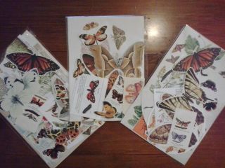Vintage Paper Butterflies Butterfly Insect Theme Pictures For Art Craft Collage