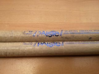 Vintage Paiste Drum Sticks 5b Selected American Hickory For Paiste 2002 Cymbals