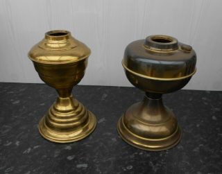 Vintage Brass Oil Lamp Bases X 2