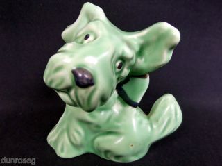 Sylvac Vintage Green Terrier Dog With Bow,  1119,  Made In England