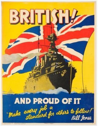 Vintage World War Two British And Proud Of It Propaganda Poster Print A3/a4