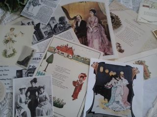 Vintage paper pages from old books Victorian Edwardian 1800s theme for art craft 3