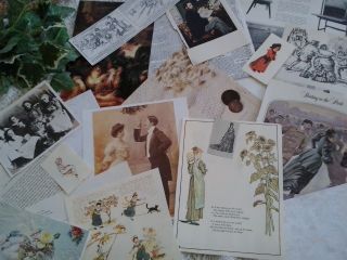 Vintage paper pages from old books Victorian Edwardian 1800s theme for art craft 5