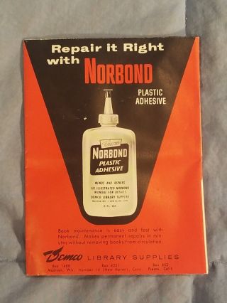 Vintage Advertising Brochure Pamphlet Norbond Plastic Adhesive (glue) Books