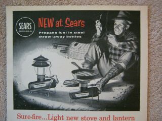 Vintage 1956 Sears J.  C.  Higgins Camp Camping Stoves Lanterns Print Ad 2