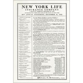 1934 York Life Insurance: Annual Statement Vintage Print Ad