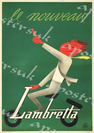 Vintage French Lambretta Advertisement Poster A3/a4 Print