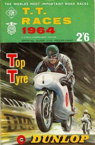 Vintage 1964 Isle Of Man Tt Motor Bike Races Programme Poster Print A3/a4