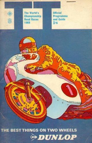 Vintage 1969 Isle Of Man Tt Motor Bike Races Programme Poster Print A3/a4