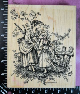 Serenity Ex Lg Vintage Mother Daughter Woman With Child Stampin 