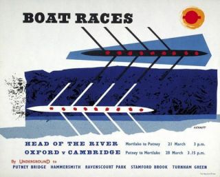 Vintage 1959 Oxford Cambridge University Boat Race Poster Print A3/a4