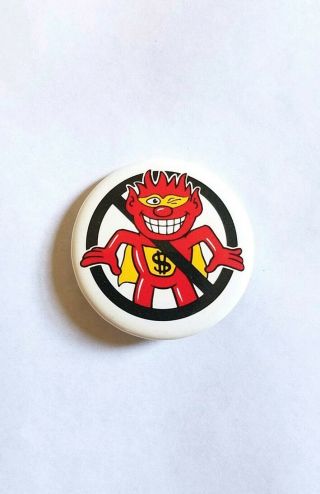 Vintage Press Your Luck Promo Button No Whammies Tv Game Show Whammy Pin