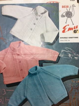 Vintage Babies Matinee Jacket Cardigan Long Sleeves Chunky Finish British