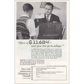 1963 Sun Life Assurance Of Canada: Go To College Vintage Print Ad
