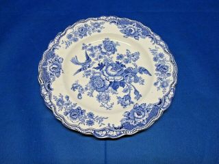 Vintage Bristol Crown Ducal England Blue Bird Dinner Plate 9.  5 "