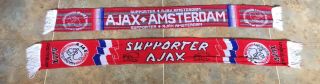 Vintage Ajax 2 Scarf Bundle Dutch Football Team Memorabilia
