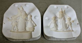 Vintage 1992 Kimple Ceramic Mold 12142,  Santa And Kids