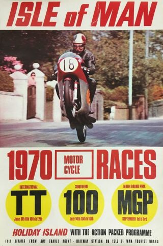 Vintage Isle Of Man Tt Poster 2 - Various Sizes - Uk Seller / Motorbike