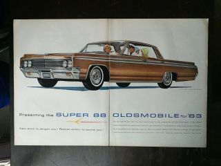 Vintage 1963 Oldsmobile 88 Eighty - Eight Two Page Color Ad