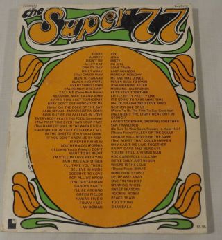 The 77,  Easy Guitar,  Vintage Songbook Sheet Music,  1973,  Screen Gems