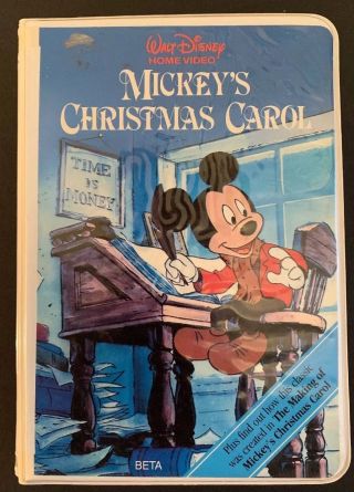 Vintage 1980’s Disney Mickey’s Christmas Carol Betamax Cassette Movie Beta Video