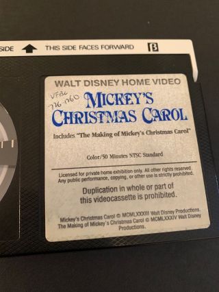 Vintage 1980’s DISNEY Mickey’s Christmas Carol Betamax Cassette Movie Beta Video 4