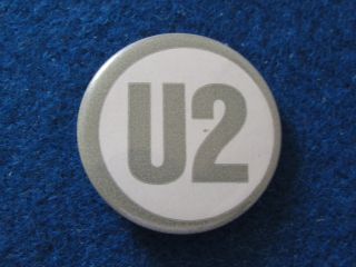 Vintage Button Badge - U2 - White & Grey
