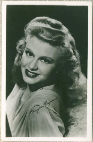 Ginger Rogers 1940s Wwii - Era Vintage Ekc Real Photo Postcard - Rppc 1