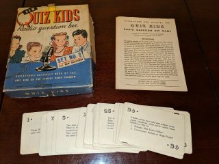 Vintage " Quiz Kids " Nbc Radio Question Bee Card Game Whitman Publishing 1941