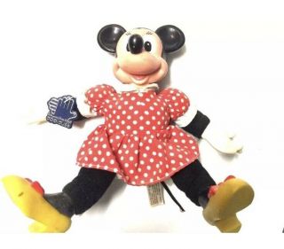 Vintage Disney Minnie Mouse 9 " Applause Plush Doll Rubber Face Variation Mickey
