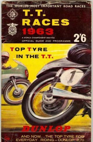 Vintage 1963 Isle Of Man Tt Motor Bike Races Programme Poster Print A3/a4