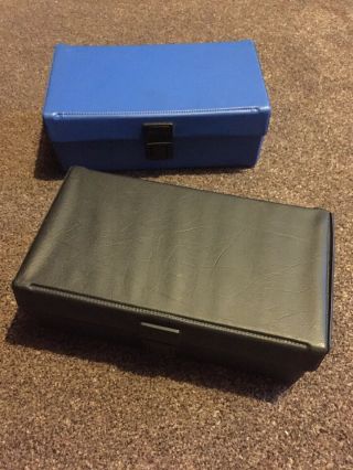 Two Vintage 1980s 12 Cassette Tape Box Carry Case