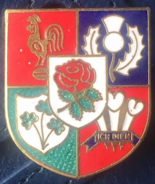 Vintage British Lions Five Nations Rugby Union Hard Enamel Metal Badge