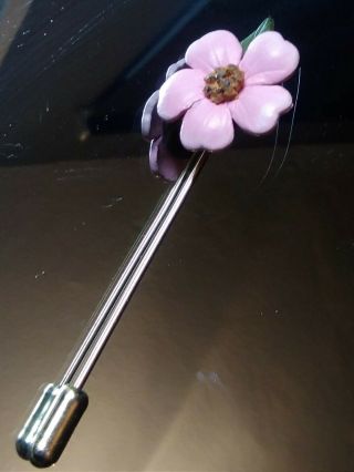 Vintage Gold Tone Rose Flower Scarf Hat Pin Brooch Intricate Detailing - Vgc