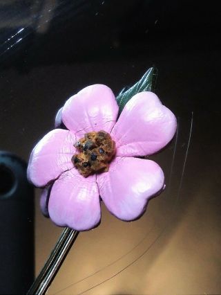 Vintage Gold Tone Rose Flower Scarf Hat Pin Brooch Intricate Detailing - VGC 2