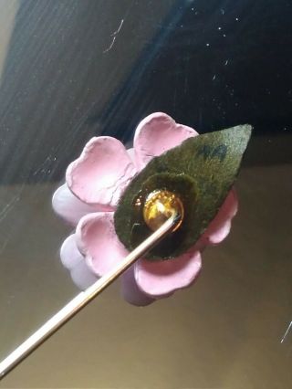 Vintage Gold Tone Rose Flower Scarf Hat Pin Brooch Intricate Detailing - VGC 3