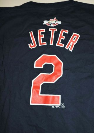 Derek Jeter 2 T Shirt Large All Star Game 2009 Majestic Vtg Youth Xl Yankees