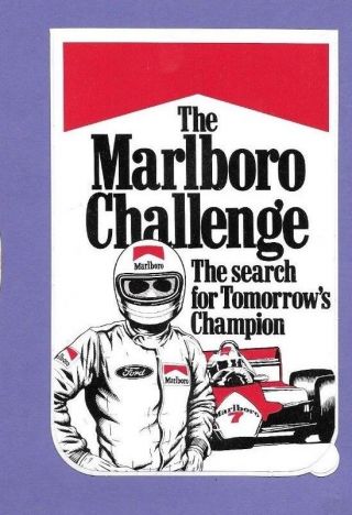 Marlboro Challenge Formula One Vintage Old Motor Racing Sticker Iv