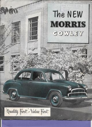 Morris Cowley Motor Car Vintage Old Sales Brochure Kb