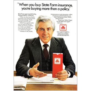 1981 State Farm Insurance: Joe Mccarthy Vintage Print Ad