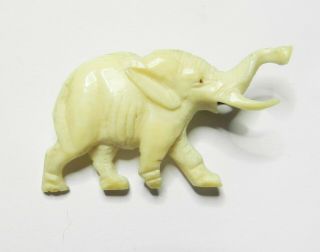 Vintage Art Deco Ivorine Early Plastic Elephant Brooch