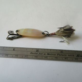 Fishing Lure Vintage 1½ " Mother Of Pearl/abalone Spoon