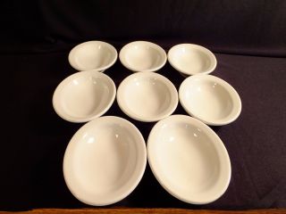 Set Of 8 Vintage Shenango Restaurant Ware White 6 " Oval Dish Bowls